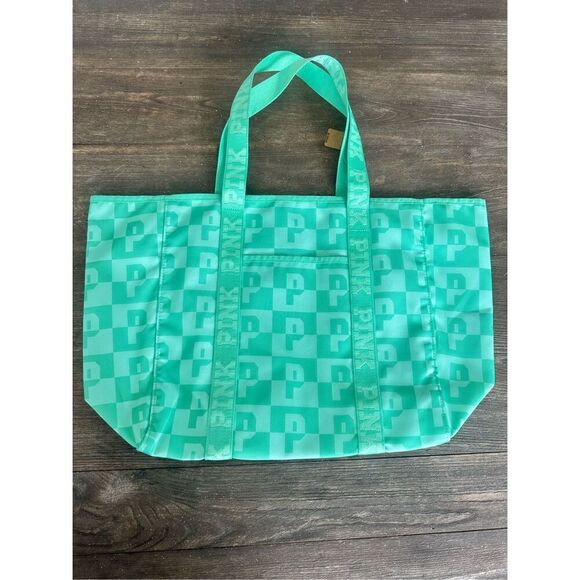 NWT- Victoria's Secret Carryall Green Tote Bag Shopper - Picture 4 of 5
